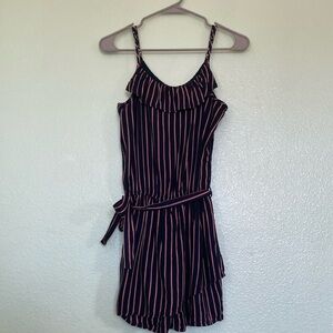 Striped Sleeveless skort Romper